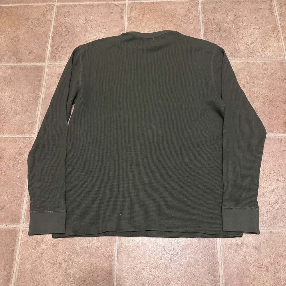 St John's Bay Thermal Shirt Mens XL Green New Waffle Knit Long Sleeve Cotton - Picture 2 of 5